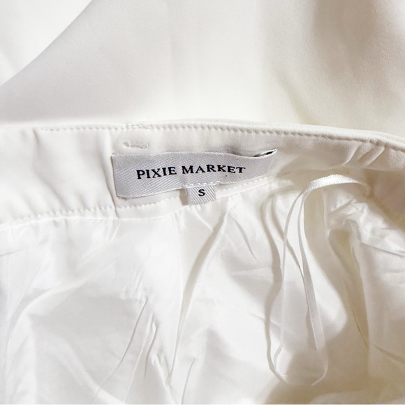 Pixie Market Nia White Fitted Belt Loop Back Slit Midi Skirt Shopbop $138 small - Picture 6 of 11